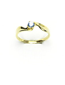 Čištín s.r.o. Zlatý prsten se zirkonem akvamarin, žluté zlato, T 1026