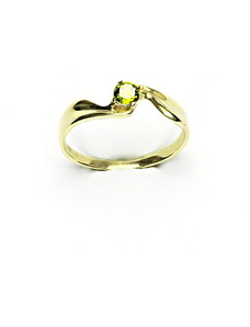 Čištín s.r.o. Zlatý prsten se zirkonem olivín, žluté zlato, T 1026