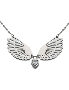 BM Jewellery Dámský náhrdelník s přívěškem křídla z chirurgické oceli S722090