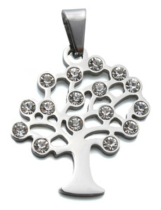BM Jewellery Přívěsek strom života se zirkony z chirurgické oceli S754070