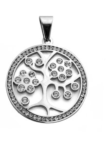 BM Jewellery Přívěsek strom života z chirurgické oceli se zirkony S775120