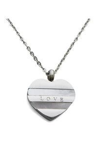 BM Jewellery Dámský náhrdelník LOVE srdce z chirurgické oceli S789070