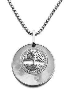 BM Jewellery Náhrdelník strom života se zirkony z chirurgické oceli S796080