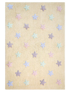 Lorena Canals koberce Pro zvířata: Pratelný koberec Tricolor Stars Vanilla - 120x160 cm