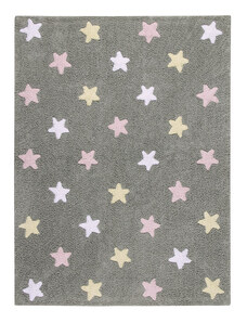 Lorena Canals koberce Přírodní koberec, ručně tkaný Tricolor Stars Grey-Pink - 120x160 cm
