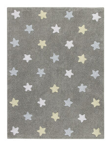 Lorena Canals koberce Přírodní koberec, ručně tkaný Tricolor Stars Grey-Blue - 120x160 cm