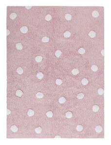 Lorena Canals koberce Přírodní koberec, ručně tkaný Polka Dots Pink-White - 120x160 cm