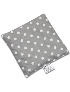 Babyrenka nahřívací polštářek 15x15 cm z třešňových pecek Puntík šedý