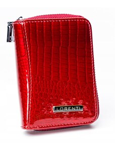 Lorenti Malá lesklá červená kožená peněženka Nea