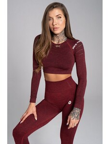 Gym Glamour Crop-Top bezešvý Bordo Melange