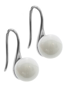 BM Jewellery Náušnice keramické s bílou perlou S828080