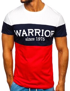 Kesi Pánské tričko s potiskem "WARRIOR" 100693 - červená,