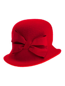 Dámský pletený plstěný klobouk s mašlí TONAK