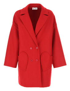 Červený vlněný kabát s příměsí kašmíru - RED VALENTINO