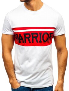 Kesi Pánské tričko s potiskem "Warrior" 100701 - bílá,