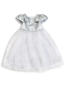 Mini Moi Dětské dívčí společenské šaty stříbrné
