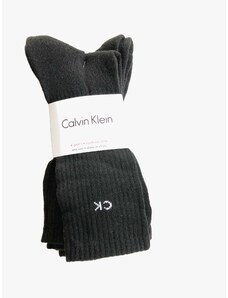 Calvin Klein Calvin Klein Full Black Crew pohodlné černé ponožky s logem CK 4 páry - UNI / Černá / Calvin Klein