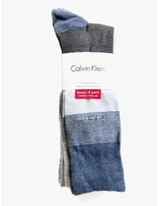 Calvin Klein Calvin Klein Crew High pohodlné vysoké ponožky s nápisem CK 4 páry - UNI / Modrá / Calvin Klein