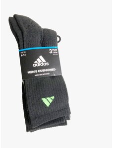 Adidas Originals Adidas Cushioned Black sportovní funkční vysoké ponožky s logem 3 páry - 38-46 / Černá / Adidas Originals