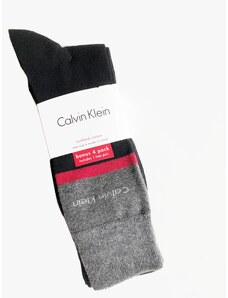 Calvin Klein Calvin Klein Crew 2 Stripe pohodlné vysoké ponožky s nápisem CK 4 páry - UNI / Černá / Calvin Klein