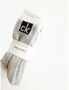 Calvin Klein Calvin Klein Monogram Pack stylové vysoké ponožky s logem CK 3 páry - 39 - 45 1/2 / Šedá / Calvin Klein
