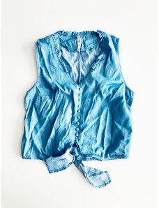Girl Krazy Girl Krazy Blue Jeans stylová riflová vesta - S / Modrá / Girl Krazy