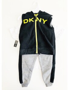 DKNY DKNY Sport chlapecká tepláková vesta, tepláky a triko s krátkým rukávem souprava 3 ks - Dítě 5 let / Černá / DKNY / Chlapecké