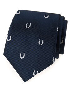 Avantgard Velmi tmavě modrá kravata se vzorem - Podkovy