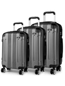KONO Set cestovních kufrů - pro rodinu, šedý