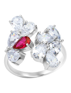 Preciosa stříbrný prsten Libra, kubická zirkonie, bílý, růžový