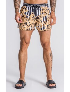 Gianni KavanaghBaroque Striped Swim Shorts With GK Elastic