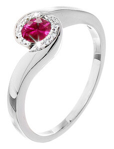 Zlatý prsten s rubínem a diamanty ZPTO208B-55-1400