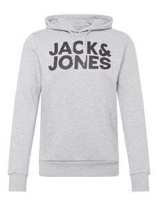 JACK & JONES Mikina světle šedá / černá