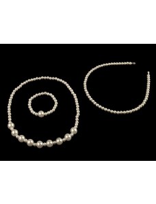 Perlový set, náramek,čelenka,náhrdelník