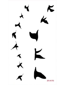 Létající ptáci - Voděodolné tetování na nohu