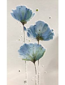 Modrý květ - Voděodolné tetování na nohu