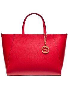 Glamorous by GLAM Kožená kabelka ze safiánové kůže jednoduchá - červená