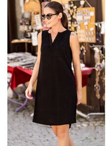 armonika Women's Black Pocket Midi Length Dress