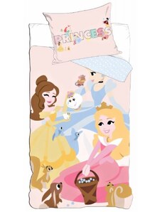 Setino Bavlněné povlečení do dětské postýlky Princezny - Princess - Disney - 90 x 140 cm + 40 x 55 cm