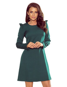 numoco Zelené dámské trapézové šaty s volánky model 7785794