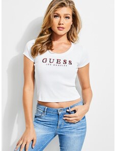 GUESS tričko Originals Ribbed Top bílé, 11889-L