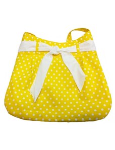 Žlutá plátěná kabelka Eliane s puntíky