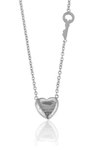 BM Jewellery Dámský náhrdelník srdce a klíč z chirurgické oceli S887025