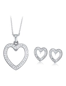 BM Jewellery Dámský set náhrdelník a náušnice srdce Valentýn z chirurgické oceli S892039