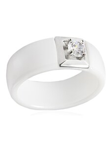 BM Jewellery Dámský keramický prsten se zirkonem bílý S905130