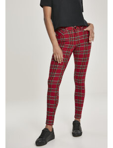 UC Ladies Dámské Skinny Tartan Kalhoty červené/bl