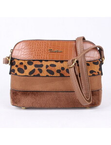 Malá hnědá (cognac) crossbody kabelka David Jones 6157-1