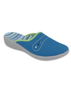 Pantofle bačkory papuče dámské Befado Jula 552D008 modré tyrkys
