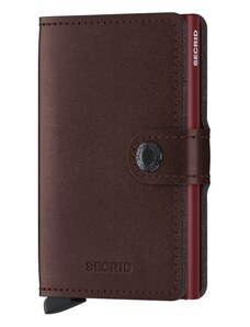 Metalická kožená peněženka SECRID Miniwallet Metallic Moro tmavě červená