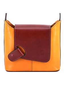 Dámská kožená kabelka Arteddy crossbody - hořčicová/hnědá